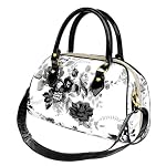 Exquisite Black and White Floral Painting Top Handle