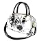Exquisite Black and White Floral Painting Top Handle