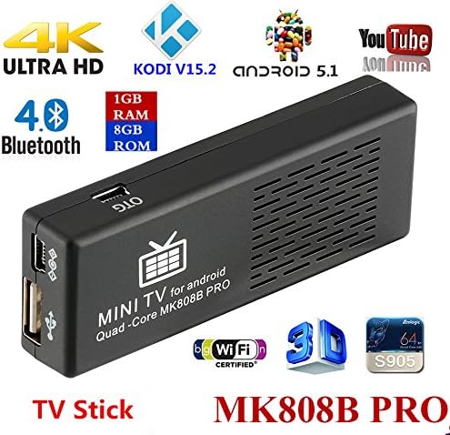 RBSCH MK808B PRO Smart TV BOX android 5.1 Amlogic S905 64bits Quad Core 1G/8G WIFI H.265 Hardware support wifi Bluetooth DLNA KODI XBMC Mini TV Dongle