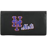 MLB New York Mets Black Embroidered Leather Checkbook Cover
