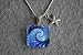 Square Glass Tile Pendant Necklace Jewelry Wearable Art Starry Wave