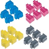 Xerox Tektronix Phaser 8200 Set of 4 Compatible Solid Ink ColorStix Cartridges: 1 each of Black 016-2040-00 (5 Pk), Cyan 016-2045-00 (5 Pk), Magenta 016-2046-00 (5 Pk), Yellow 016-2047-00 (5 Pk) by LD Products