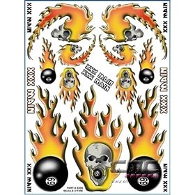SKULLS O'FIRE STICKER SHT XXXS006