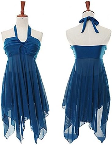 Angcoco Convertible Multi Style Wrap Halter Irregular Hem Tankini Swim Dress