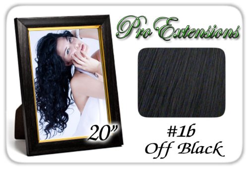 Pro Extensions Body Wave 20" x 39" #1b Off Black 100% Clip on in Human Hair Extensions