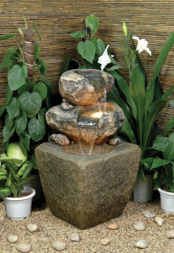 Alfresco Home Sasso Resin Fountain, Brown