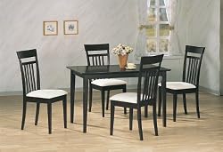 5pc Contemporary Cappuccino Finish Dining Table And Chairs Set