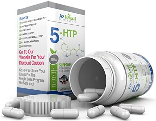 5-htp 100mg - 180 Capsules Per Bottle Full 6 Month Supply - Potent All Natural Mood Enhancer and Appetite Suppressant - Naturally Increases Serotonin to Promote Positive Mental Health and Overall Well Being - 100% Money Back Guarantee.