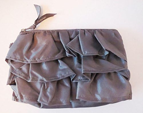 Set of 2 thirty one bag gift mini zipper pouch wallet Grey ruffle layer