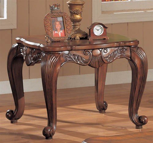 End Table with Shell Brown Finish