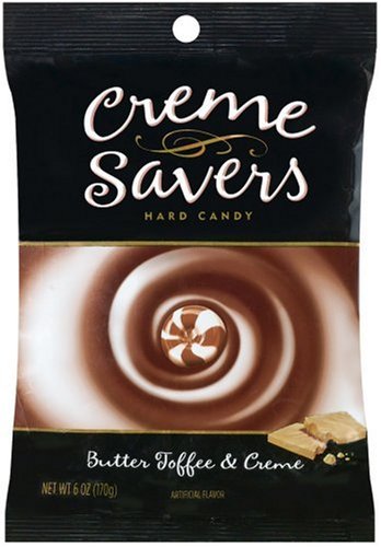Crème Savers Hard Candy Butter Toffee and Crème, 6-Ounce Bags (Pack of 12) by Hard Candy