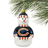 Chicago Bears Blown Glass Snowman Ornament