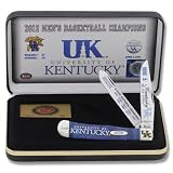 Case Cutlery CAT-KY/COR 2012 Kentucky National Championship Blue Corelon Trapper Pocket Knife with Stainless Steel Blades Gift Set