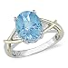 2-3/4ct Topaz and Diamond Accent Ring in 10k Gold and Silver, G-H-I, I3