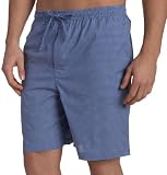 Nautica Men's Easy-Care Woven Sailor Check, Sleep Short, Navy, Large