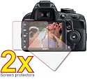 2x Nikon D-SLR D3100 D3000 Premium Clear LCD Screen Protector Cover Guard Film, no cutting is required! Exact fit and satisfaction guaranteed!