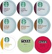 18 Count - Variety Pack of Starbucks Coffee & Tazo Tea K-Cups for Keurig Brewers (9 Flavors)