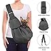 AutoWT Dog Padded Papoose Sling, Small Pet Sling Carrier Hands Free Carry Adjustable Shoulder Strap Reversible Outdoor Tote Bag with a Pocket Safety Belt Dog Cat Carrying Traveling Subway (Grey)