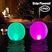 Floating Pool Lights Inflatable Waterproof IP68 Solar Glow Globe,14â€ Outdoor Pool Ball Lamp 4 Color Changing LED Night Light, Party Decor for Swimming Pool,Beach,Garden,Backyard,Lawn,Pathway - 2 PACK