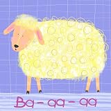 Oopsy Daisy Sheep Says Ba-aa-aa Stretched Canvas Wall Art by Amy Schimler, 10 by 10-Inch