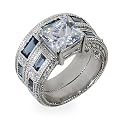 Audrina's Sapphire and Diamond CZ Silver Ring Set