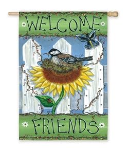 Welcome Friends Bird Nest Decorative House Flag