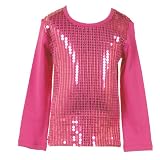 Little Girls Designer Clothes PINK Sequin Long Sleeve Top LIPSTIK Boutique 2T-6X