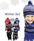 Gap Style Boy's Peruvian Double-Sewn 3-Piece Glove, Hat & Scarf Set with Free Shipping