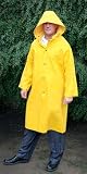 River City Rainwear Classic Plus .35mm PVC Poly Raincoat with Detatchable Hood, 49", Yellow M