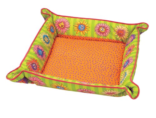 Fat Cat Kitty Hoots Cat Bed Double Wide Flower