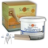 Sunzze Brazilian Wax Brilliance 400gr, Intimenthaarung, Heisswachs auch für Mikrowelle geeignet, gratis 5 Spatel