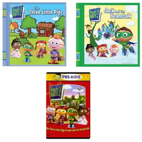 Super Why! The Three Little Pigs & Jack and the Beanstalk DVD with Books (Three Pack)