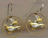 British Virgin Islands 5 Cent ODovesO Two Toned Coin Cut Out Earrings