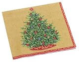 Caspari Decorated Tree Paper Dinner Napkin Package, Gold