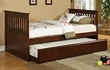 IMAGE OF Wooden Twin Bed with Trundle in Walnut Finish #PD F91052
