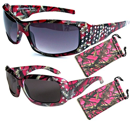VertX Women's Camouflage Sunglasses Rhinestone Hunting Fishing Outdoor