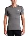 adidas Men's Techfit Fitted Short-Sleeve Top, Dark Grey Heather/Black, X-Large