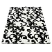 Black & White Flourish Abstract | Faux Fur Rug | 5 foot X 7 foot