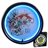 Officially Licensed Don Ed Hardy Koi Fish Neon Clock