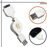 iPhone 3G 3Gs / iPod USB Sync- und Ladekabel, Datenkabel - ausziehbar - aufrollbar - iPod classic nano photo mini video touch iPhone