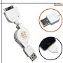 iPhone 3G 3Gs / iPod USB Sync- und Ladekabel, Datenkabel - ausziehbar - aufrollbar - iPod classic nano photo mini video touch iPhone
