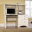 Antique White Computer Desk w/ Hutch & File Cabinet Drawer