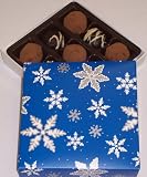 Scott's Cakes Cocoa Covered Dark and Dark Chocolate Truffles 1/2 Pound Snowflake Box