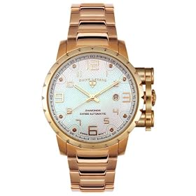 Swiss Legend Men's Ambassador Collection Diamond Watch and Winder #60010-RG-WHT-RED