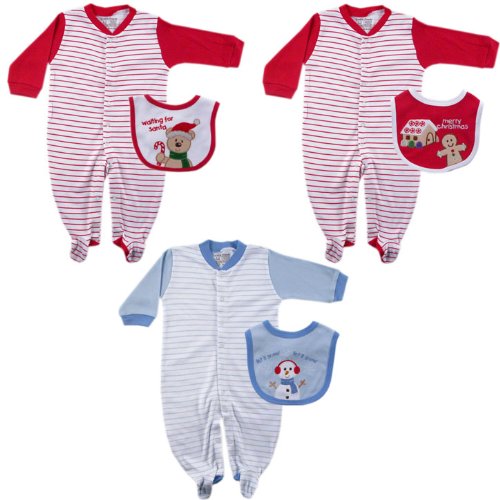 Luvable Friends Christmas Sleep N Play and Bib