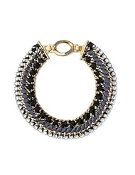 WIIPU tempest necklace choker chunky chain gold filled womens celebrity silk ribbon necklace(wiipu-B383)
