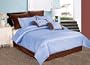 8 Pieces Luxurious Solid Blue Pleats Stripe Comforter Set Bed-in-a-bag for California/cal King Bedding