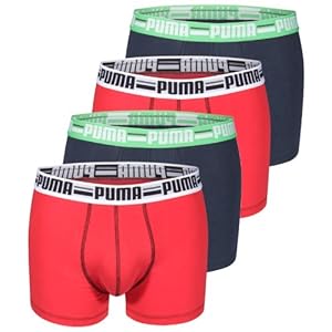 PUMA Herren Brand Boxer Boxershort 4er Pack ribbon red 861 - S