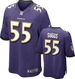 Terrell Suggs Youth Jersey: Home Purple Game Replica #55 Nike Baltimore Ravens Youth Jersey