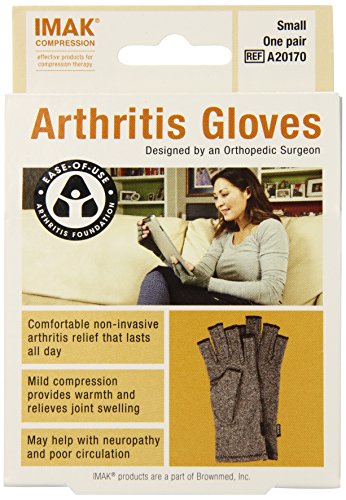 IMAK Compression Arthritis Gloves, Original with Arthritis Foundation Ease of Use Seal, Small